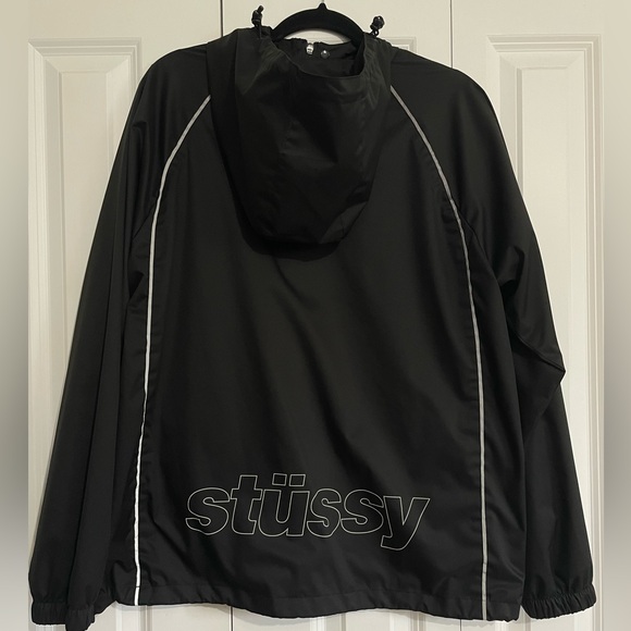Stüssy Black 3M Piping Pullover Windbreaker Jacket - Picture 4 of 5
